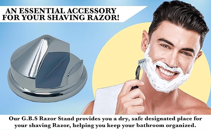 G.B.S Heavy Duty Chrome Base Shaving Razor Stand
