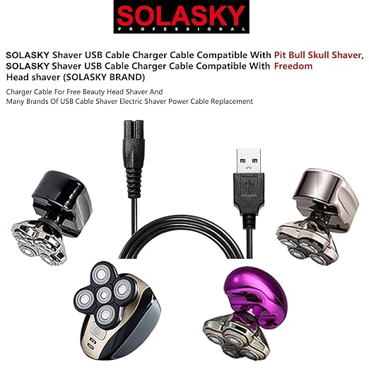 Universal Head Shaver, USB Charging Cable for Many Brands, Compatible with Bird Freedom Skull Shaver