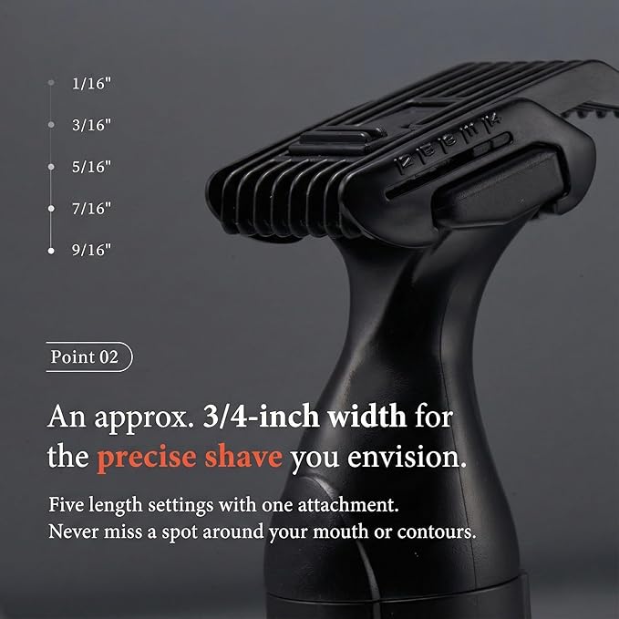 URBANER Mustache Trimmer – Cordless, Waterproof & Adjustable, 0.08”-0.55” Precision Settings, Lightweight Grooming Clipper with Japanese Steel Blade for Travel Use, Beard Trimmer for Men, Hair Clipper