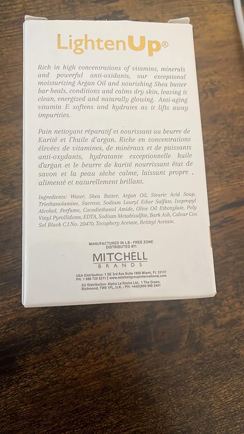 OMIC Lighten-Up LightenUp Anti-Aging Cleansing Bar Soap 200g - Anti-oxidant Properties, with Shea Butter and Argan Oil