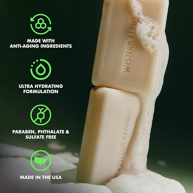 Hyper Foaming Soap Bar | Birchwood, Eucalyptus & Alpine Sage | Ultra-Lathering Bar Soap for Men with Hydrating & Anti-Aging Ingredients (2 Pack) | Made in USA