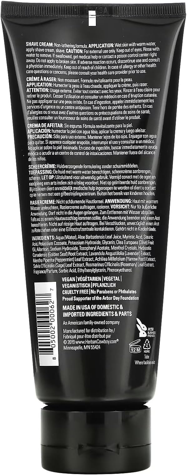 Herban Cowboy Dusk Aloe Shave Cream, 6.7 Ounce -- 3 per case.