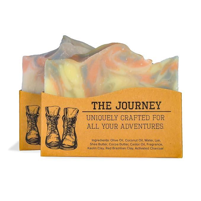 CompassSoap The Journey | Natural Bar Soap for Men & Women | Body & Face Soap Bar for Women and Men | Minimalist & Gentle Lather | Natural Bath Soap, Paraben & Phthalate Free | 5 oz, Pack of 2