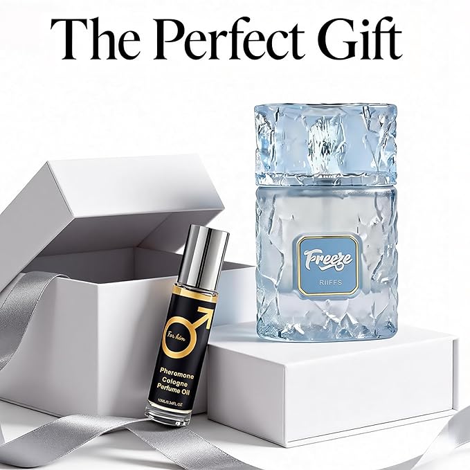 Men’s Eau de Parfum, Icy Fresh Citrus Cologne for Men with Mint & Cedar Notes, Long Lasting Fragrance Pheromone
