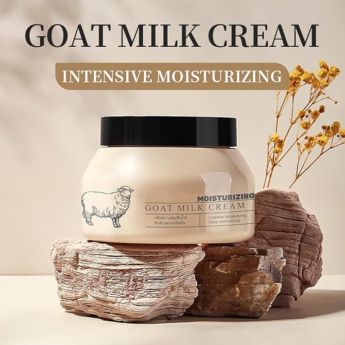 Goat Milk Face Cream, Moisturizing Goat Milk Lotion for Face and Body, Deeply Moisturizes Soothes & Softens Dry Skin, Lightweight Non-Greasy, Gentle Skincare, for All Skin Types, 3.52oz