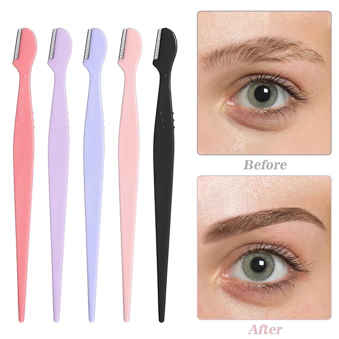 28 Pcs Eyebrow Razors, Multipurpose Face Razors for Women, Dermaplane Razor for Women Face, Exfoliating Facial Razor with Precision Cover, Eyebrow Shaper Trimmer Shaver for Men&Women (Multicolor)