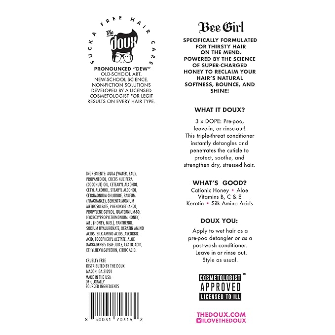 The Doux Get Honey Hair & Scalp Serum for Curly and Natural Hair – Anti-Itch Treatment with Honey – Lightweight Hair Oil for Dry Scalp, Frizz Control, Split Ends & Breakage Protection