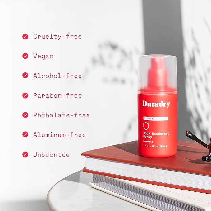 Aluminum-Free Whole Body Deodorant Spray for Men and Women - Unscented Deodorant for Whole Body, Natural Odor Neutralizer, Clear and Residue Free, Non-Staining, Cruelty-Free - 3.4 Fl Oz