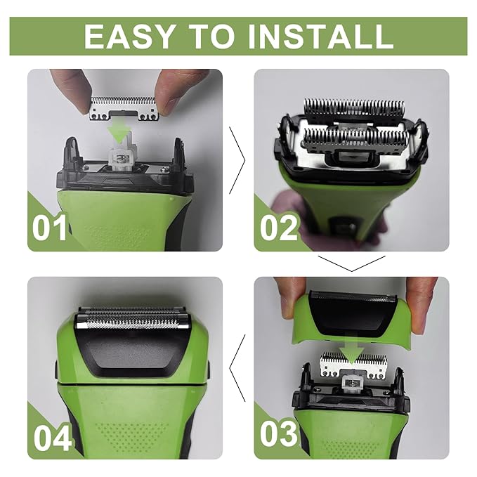 7045-2101 Shaver Head Replacement Foils&Cutters and Head Compatible with wahl Green lifeproof 7061 Series (Green-2 PCS)