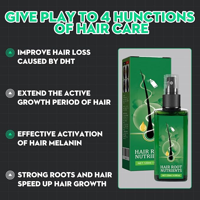 120ml Hair Growth Serum for Men - Hair Loss Treatment & Thinning Hair Solution with Ginseng & Ginger Extract - Hair Root Nutrient Essence for Stronger Hair & Scalp Care
