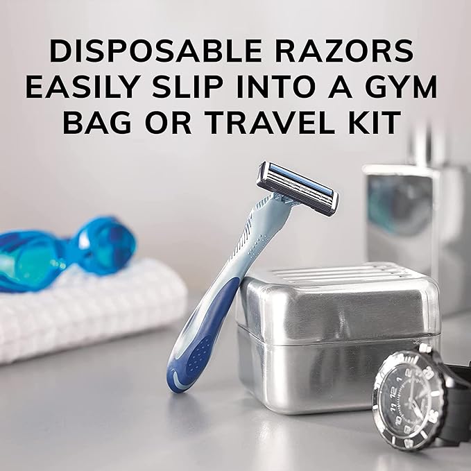 BIC Flex 3 Men’s Disposable Razors With 3 Blades, For a Smooth and Comfortable Shave, 4 Piece Razor Kit for Men