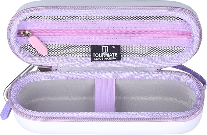 Tourmate Hard Storage Case for Philips Beauty Shaver,Travel Case for Lady Electric Shaver Series 6000 (Only Case) (PU, White + Purple)