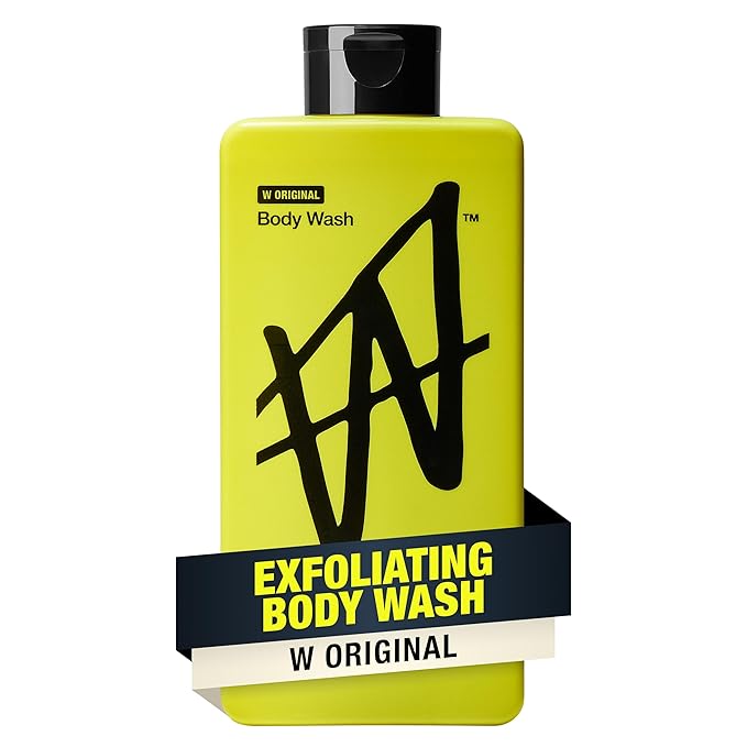 W By Jake Paul Body Wash for Men, Exfoliating Shower Gel with Jojoba Oil, Deep Clean Hydrating Mens Bodywash, Original Scent, 18 fl oz