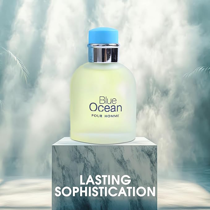 Blue Ocean Men Cologne Fresh Scent Eau De Toilette Spray, Fragrance For Men Long-Lasting Cologne Choice For Daily Wear Elegant 100ml Bottle