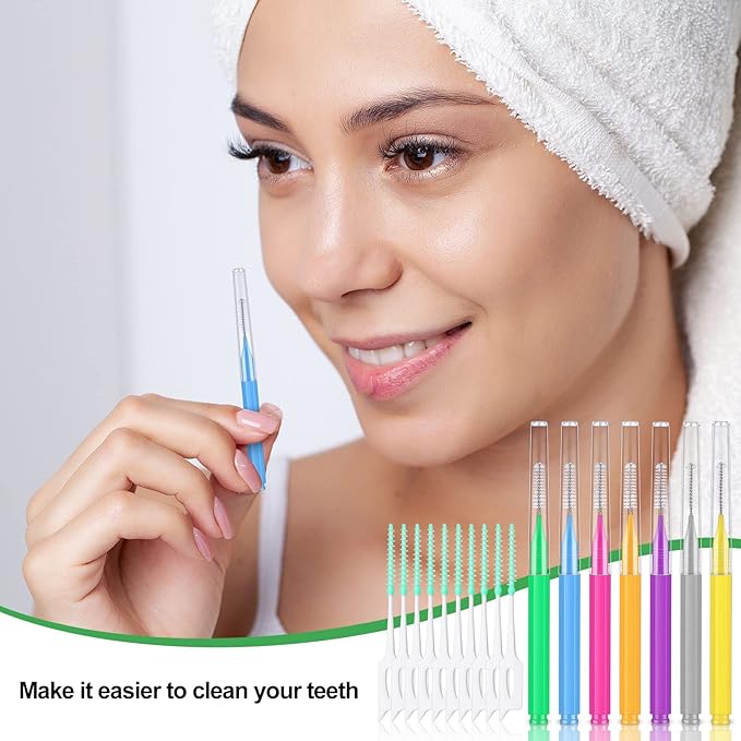 Zopeal 250 Pcs Interdental Brush for Braces Disposable Braces Flossers Dental Picks Floss Toothpick Dental Teeth Flossing Head Oral Hygiene Flosser Toothpick Soft Cleaning Tool(Lovely Color)