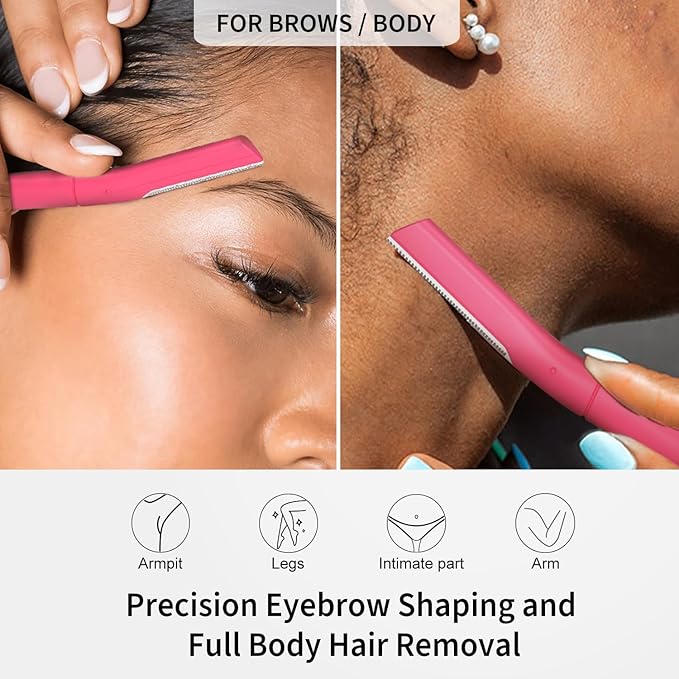 Face Razors for Women, Dermaplane Razor for Women Face, Eyebrow Razor, Dermaplaning Tool, Gentle Skin Exfoliation Microblades for Sensitive Skin, Peach Fuzz Remover