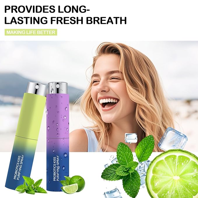 3PCS Probiotic Oral Spray,Mouth Spray Fresh Breath Freshener for Bad Breath,Long-lasting Fresh Breath Spray for Dry Mouth,Convenient Travel Size Mouth Freshener Spray for Oral Care