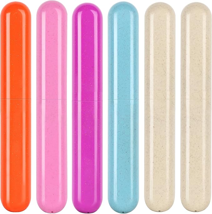 6 Pack Toothbrush Travel Case, Travel Toothbrush Holder, Sanitary Toothbrush Storage, Eco-friendly Toothbrush Protector Covering for Traveling, Business, Camping, Home, School