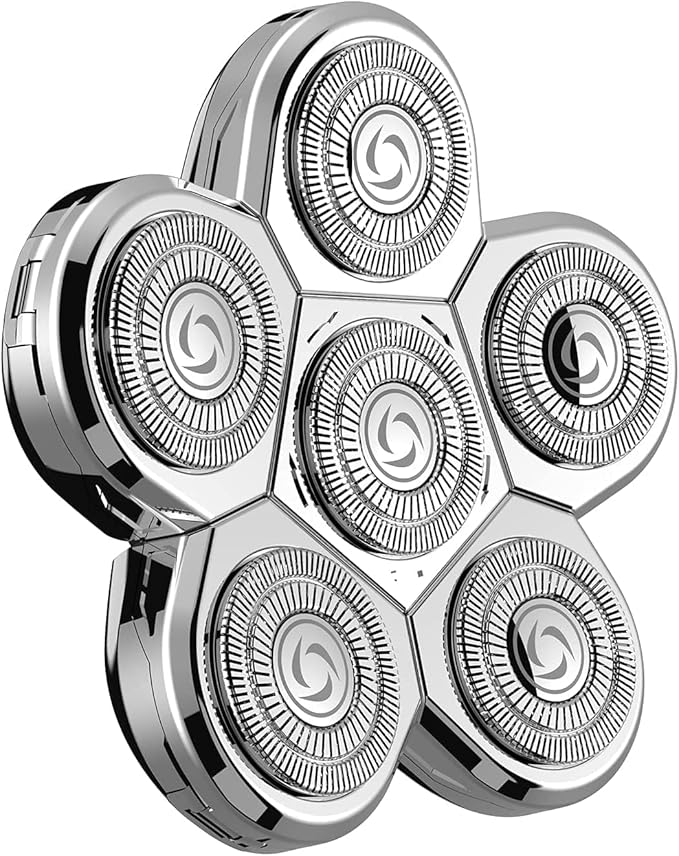 Head Shavers Replacement Blades, 6 Blades Shaver for Bald Men Replacement, Easy Install Electric Razor, Shaver Replacement Blades, Head Shavers for Bald Men (6 Heads)