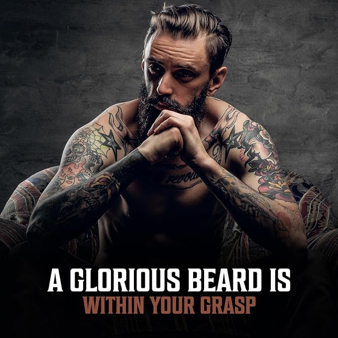 Viking Revolution Beard Oil for Men - Natural Mens Beard Oil with Argan Oil and Jojoba Oil - Beard Softener, Strengthens and Moisturizes - Beard Conditioner for Men (Sandalwood, 1 Pack)