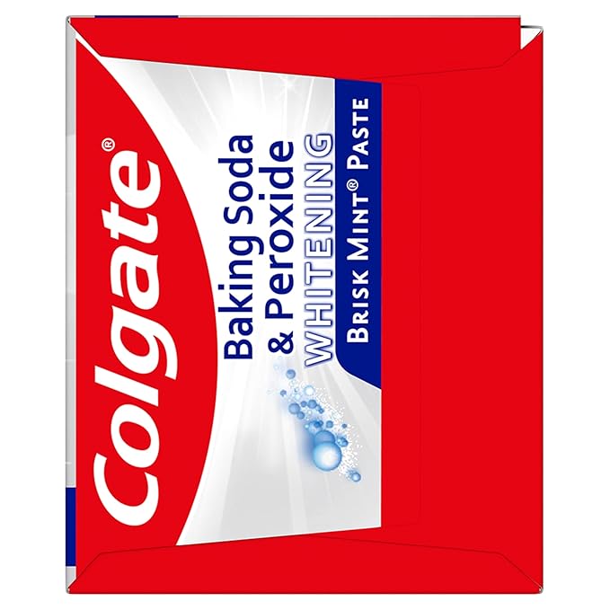 Colgate Baking Soda and Peroxide Toothpaste, Whitening Baking Soda Toothpaste, Brisk Mint Flavor, Whitens Teeth, Fights Cavities and Removes Surface Stains for Whiter Teeth, 2.5 Oz Tube, 6 Pack