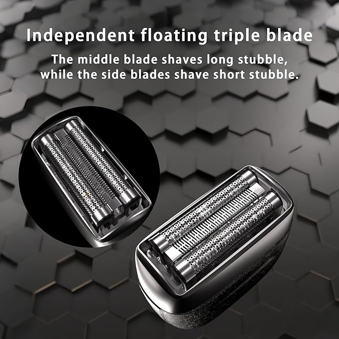 Electric Foil Shavers for Men Portable Electric Razor Mini with 3D Floating Blades,Travel Lock & Fast USB-C Charging Palm-Sized Design Wet/Dry Use, Compact Travel Shaver for Face, Beard & Body