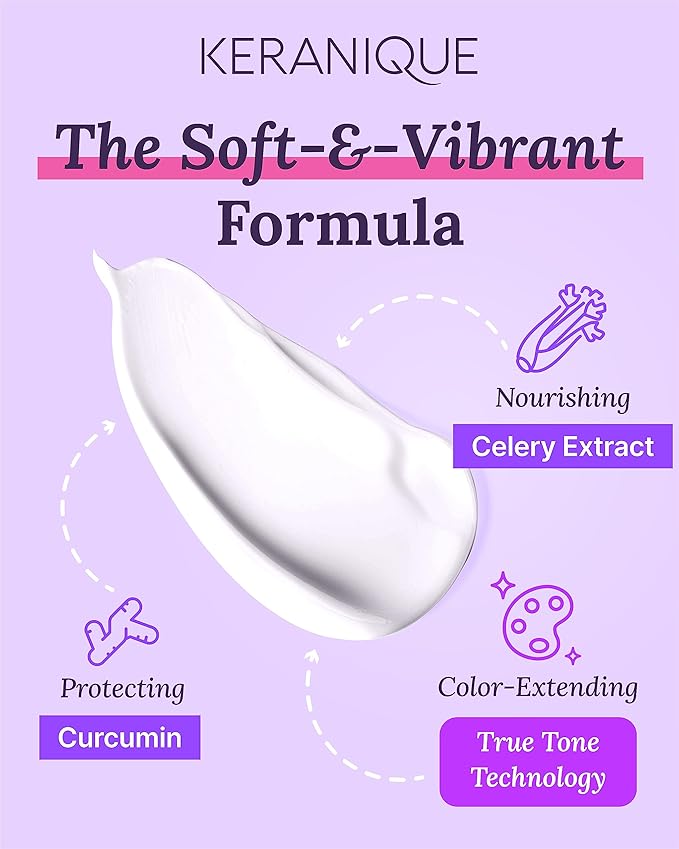 Keranique Color Boost Scalp Revitalizing Keratin Conditioner for Color Treated Hair - Protect & Extend Color, Sulfate Free, Dyes and Parabens - UV Protection, for Dry, Thinning, Fine Hai 3.4 Fl Oz