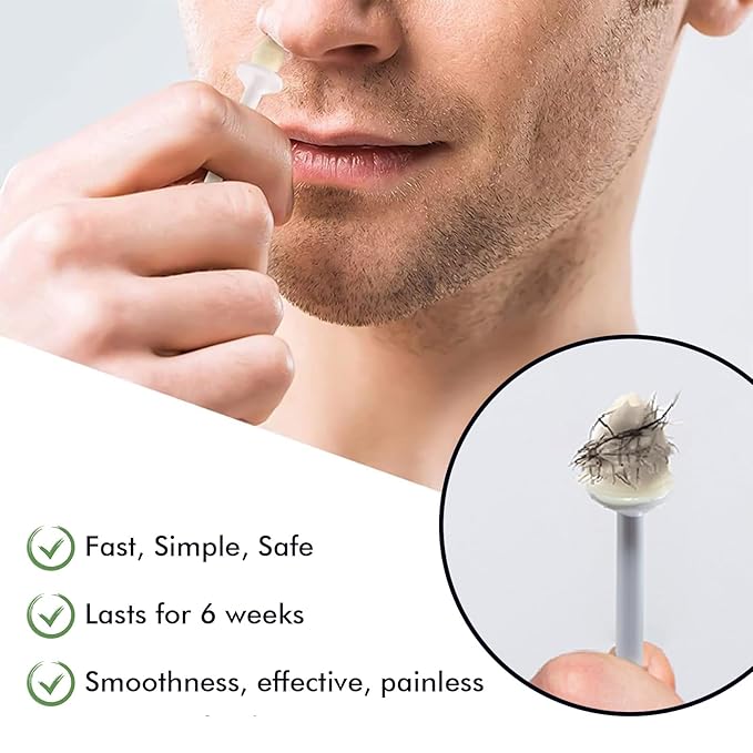 Nose Waxing Kit for Women & Men - Mini Portable Wax Warmer for Nose/Ear/Eyebrow/Beard/Lip Fuzz Hair Removal with 50g Hard Wax Beans, 10 Applicators & 5 Nose Hair Sticks &1 Silicone Pot - 5V USB