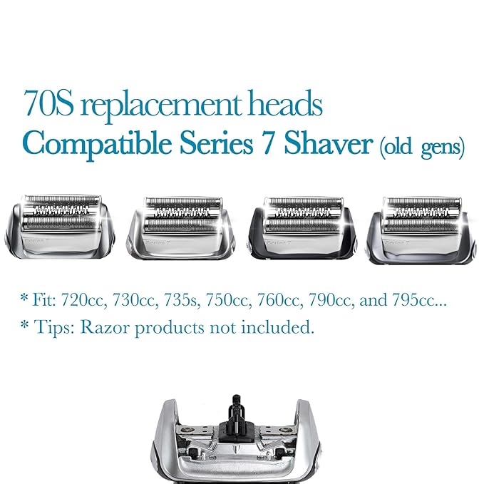 Series 7 Replacement Head for Old Gens S7 Shaver, 70S Foil and Cutters Blade Replacement for 795 790cc 7899cc, 720cc, 720s-4 760 Models...