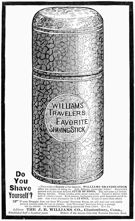 Shaving Soap Ad 1890 Namerican Magazine Advertisement For WilliamS Shaving Stick 1890 Poster Print by (18 x 24)