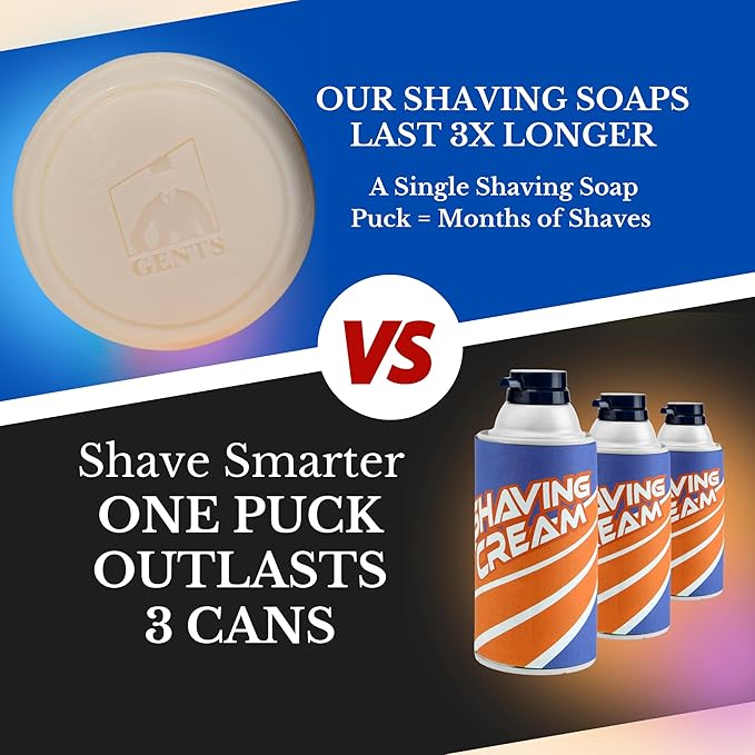 G.B.S Men's Cedar and Pine Shaving Soap with Shea Butter and Glycerin, Pack of 3 (3oz Each)