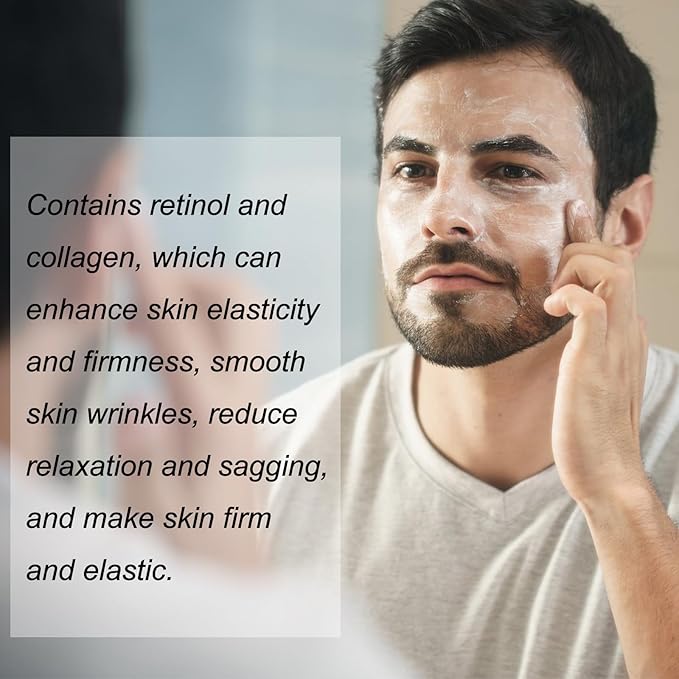Daily Hydration Face Cream for Men, Formulated with Hydrolyzed Collagen, Retinol and Hyaluronic Acid, Helps Improve Skin Feel and Appearance, 50g