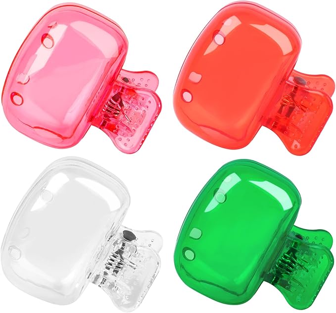 Hxezoc 4 Pack Travel Toothbrush Head Covers Toothbrush Protector Cap Brush Pod Case Protective Portable Plastic Clip for Household Travel, Business, Bathroom, School, Camping