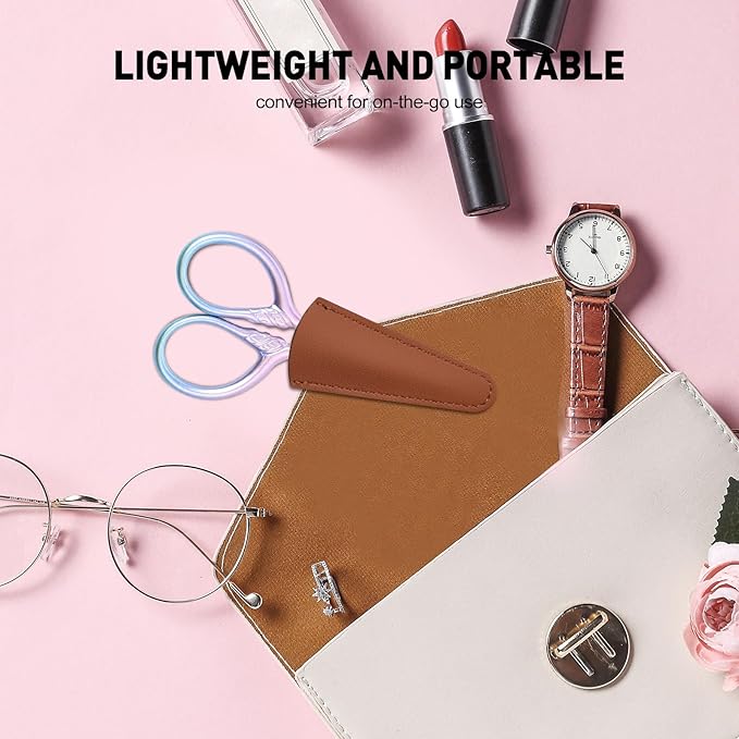 Personal Care Professional Beauty Tools (pink) Small scissors Facial hair removal and ear, nose and eyebrow, beard trimming Stainless steel fine straight head scissors