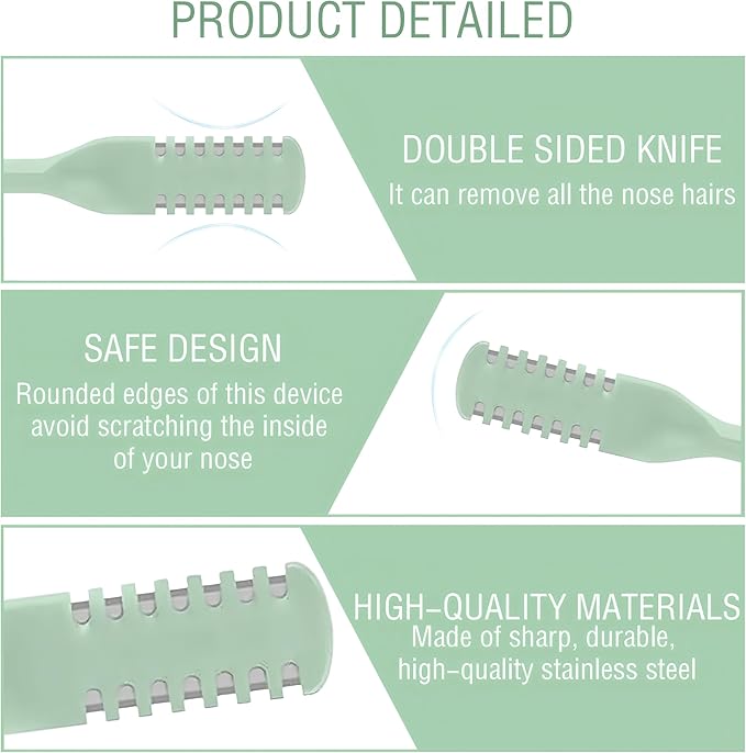 5PCS 2-in-1 Nasal Hair Cutter,Double Sided Nose Hair Trimmer for Men&Women,360° Rotating Manual NoseHair Cutter,Nose Hair Knife,Portable Nostril Hairs Remover Tool for Home Travel Essentials,Colorful