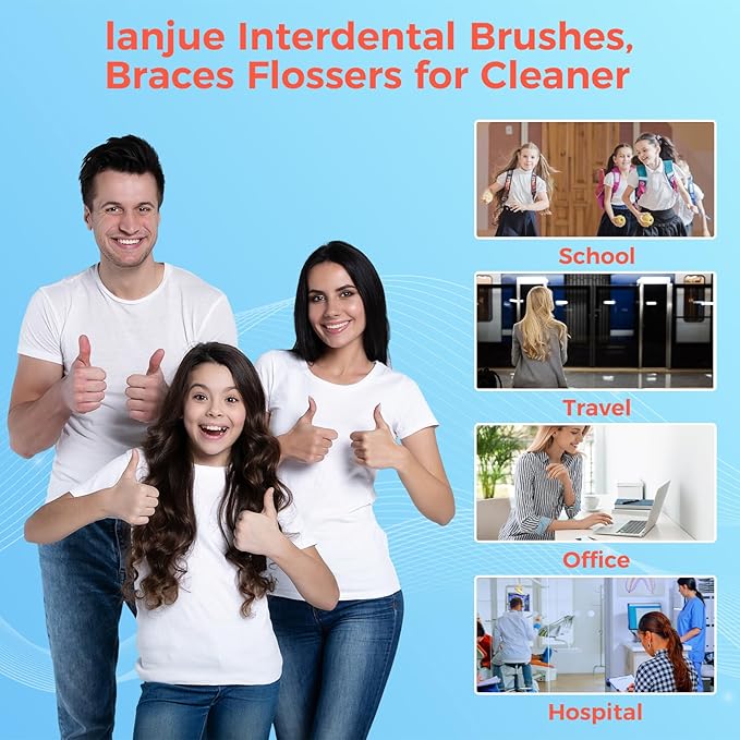 100 Pcs Interdental Brushes, 2 Sizes Braces Flossers for Cleaner Braces Brush Soft Dental Brushes Toothpicks Dental Floss Picks Dental for Braces Oral Cleaning(Red,Blue)