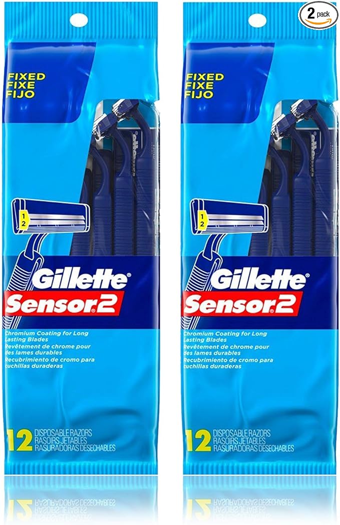 Gillette Sensor2 Disposable Razors 12 ea.(Pack of 2)
