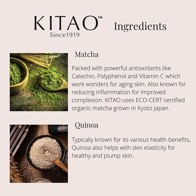 KITAO Organic Face Cream for Women & Men, Anti Aging Night Cream for Face with Matcha, Shea Butter, Retinol, Vitamin C & E; Collagen Face Cream & Facial Moisturizing Cream Japanese Skincare 1.7Fl Oz
