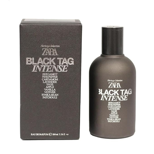 Zara Black Tag Intense Perfume for Men Lavender Vetiver & Tonka Bean Fragrance Scent Eau de Parfum EDP 100ml (3.38 fl. oz)