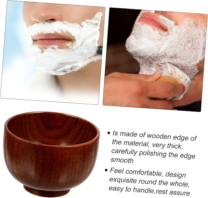 Elegant Wooden Shaving Soap Bowl Men's Shaving Soap Cup Smooth Shave Mug