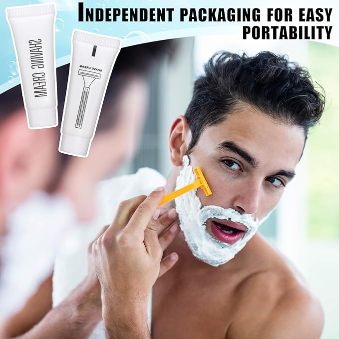 Disposable Shaving Cream Bulk Travel Size 10 Ml/ 0. 35 Fl. oz Shave Cream for Hotel Camping Travel Homeless Toiletries(150 Pcs)