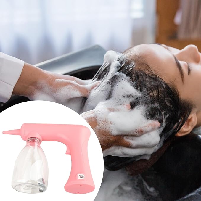 Perming Foaming Machine Lather Maker Hot Lather Machine USB Charging for Barber Shop, pink 300ml