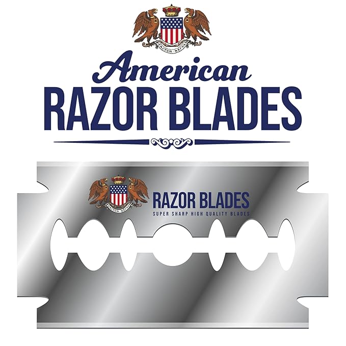 American Razor Blades by The Shave Factory - Super Sharp Double Edge Razor Blades, New Value Pack (100)