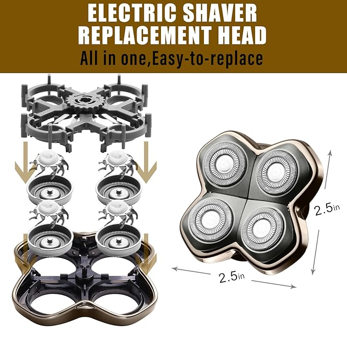 Shaver PRO 4 Head Replacement Blade Compatible with Skull Pitbull,Butterfly kiss pro & Palm Shavers,Electric Shaver & Head Shaver Blade for Bald Head Shavers for Men/Women (2 Pcs)