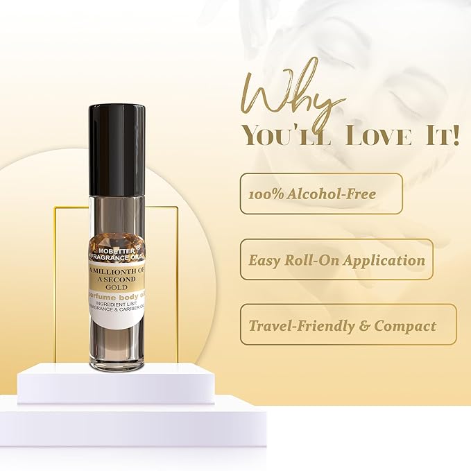 MOBETTER FRAGRANCE OILS A Millionth Of A Second Gold Perfume Women Body Oil 10ml Roll On