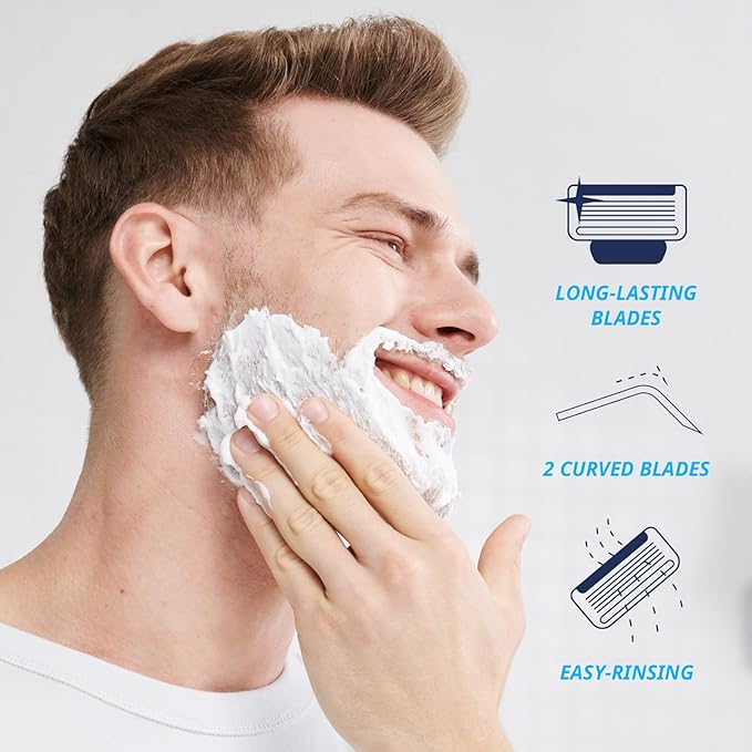 Dorco Pace 2 Disposable Razors for Men (30ct), 2 Blades Shaving Razor, Open-Flow for Easy Rinsing, Lubricating Strip for a Comfortable Shave, Ideal for Travel and Everyday Use