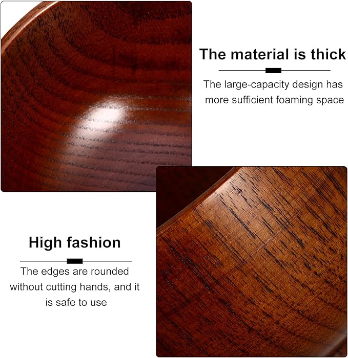 GLEAVI Wooden Shaving Soap Bowl Mug for Men, Thick Shave Soap Cup Smooth Surface, Sturdy Bathroom Accessory for Facial Shaving and Foam Lathering