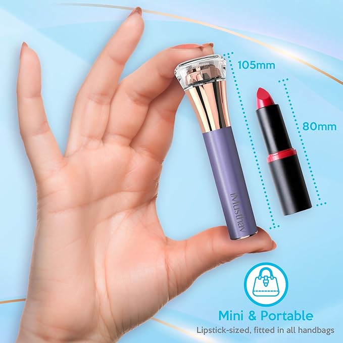 Facial Hair Remover for Women | 18K Gold 20mm Dual Ring Head | 360° LED Light USB Rechargeable