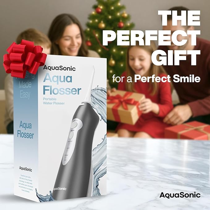 AquaSonic Water Flosser - Cordless Rechargeable Water Flossers for Teeth Cleaning - Waterproof Aqua Flosser, Portable Oral Irrigator for Dental Cleaning with 5 Jet Tips – Braces Home Travel