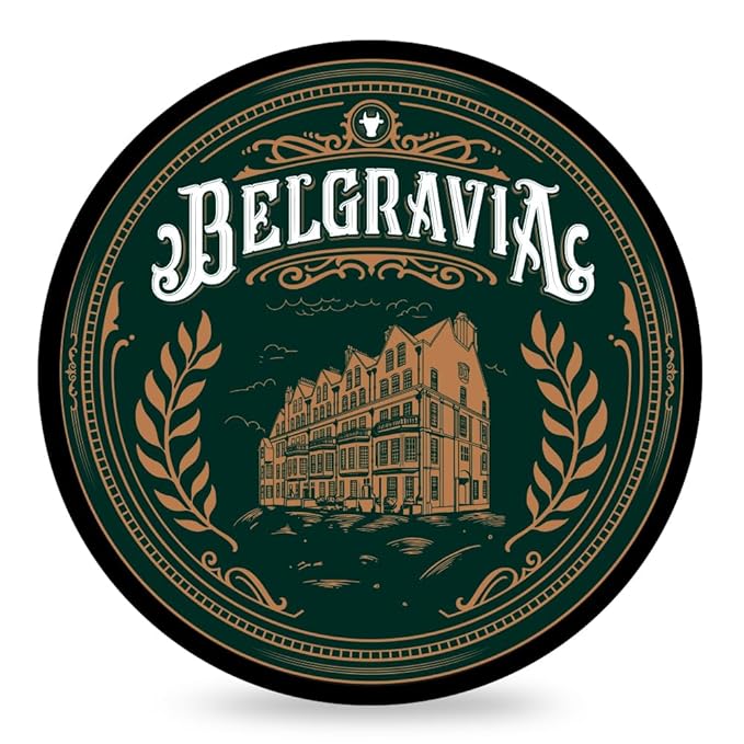 Belgravia Shaving Soap. Enriched with Donkey Milk, Water Buffalo Milk, Whey Proteins,Omega 6, Hops Extract. Scent of Bergamot, Pineapple, Pink Pepper, Red Currant, Cypress, Amber, Oakmoss, Musk
